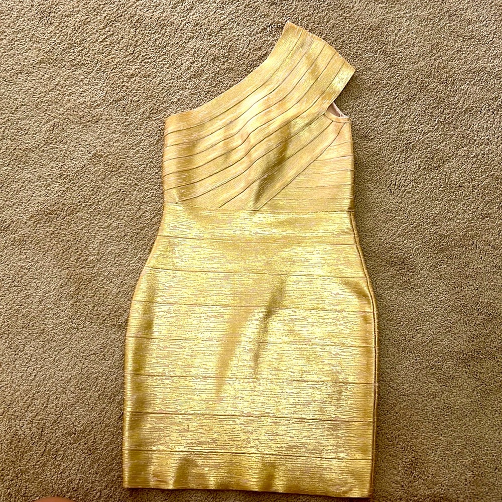 Gold bandage dress Size small